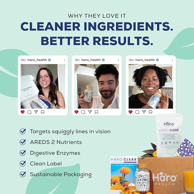 HARO Clear Starter Kit - 180pcs Lutein Eye Vitamins Supplement for Macular Health and Dry Eye Contains Lutein Zinc Vitamins C/E &amp Zeaxanthin to Support Eye Health