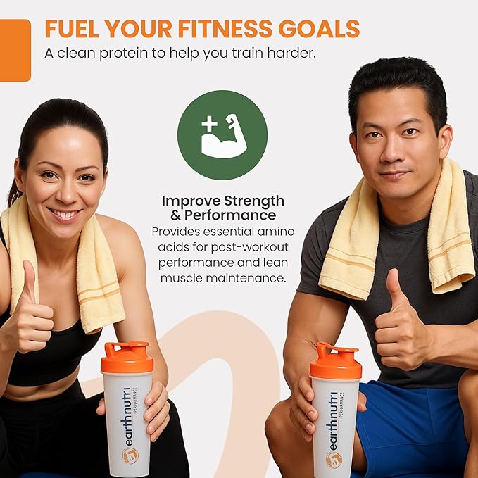 EarthNutri - Egg White Protein Powder Supplement for Pre Intra or Post Workout 26g of Protein Per Serving Supports Muscle Strength &amp Recovery No Artificial Additives - Vanilla 20 Servings (640