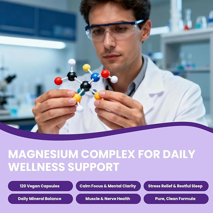 2000mg Magnesium L-Threonate with Vitamin C &amp D3-120 Vegetarian Caps (2-Month Supply) - High Absorption Complex - Non-GMO Gluten/Soy-Free - Supports Bone Health Relaxation &amp Wellness