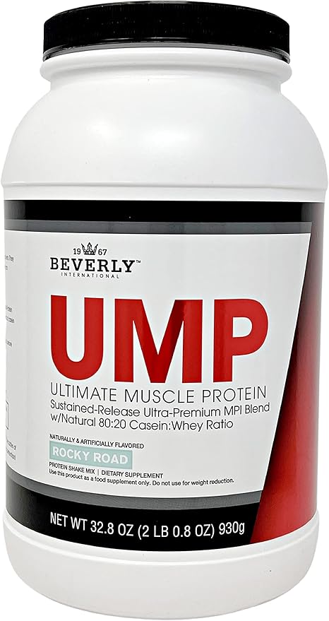 Beverly International UMP Protein Powder Rocky Road. Unique Whey-Casein Ratio Builds Lean Muscle. Easy to Digest. No Bloat. (32.8 oz) 2lb .8 oz
