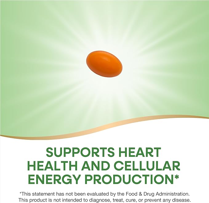 Nature's Way CoQ10 with Ubiquinone Supports Heart Health* Supports Cellular Energy Production* 100 mg per Serving 120 Softgels (Packaging May Vary)