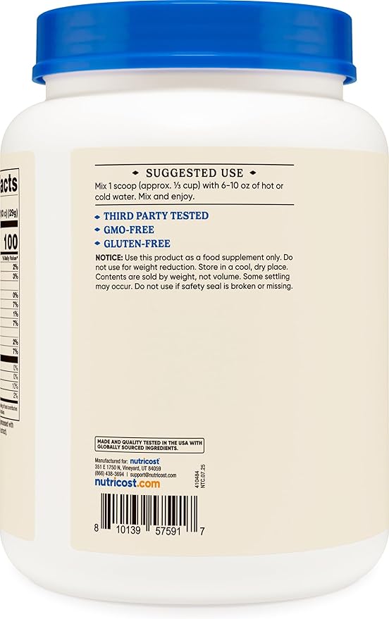 Nutricost Beef Protein Isolate Powder Chocolate (2 Pounds) - 20 Grams Protein Per Serving GMO-Free + Gluten-Free