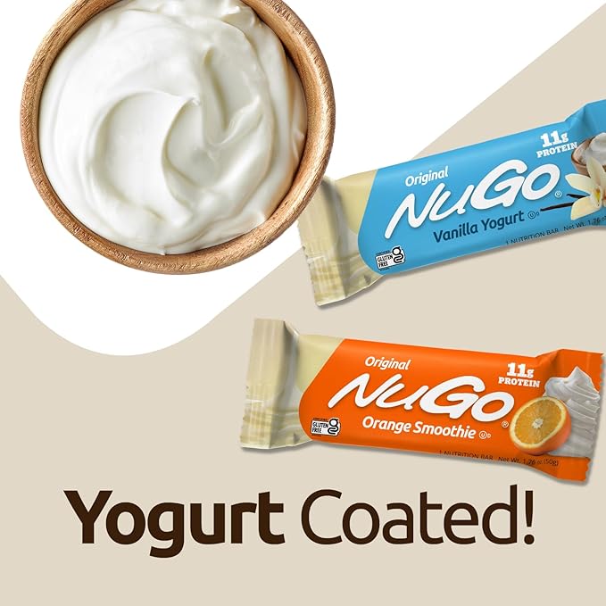 NuGo Protein Bar NEW! Dulce De Leche 15 bars &amp Churro 15 bars 11-15g Protein Gluten Free 30 Count
