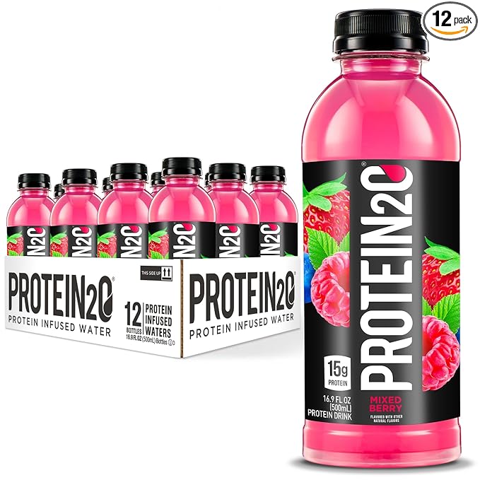 Protein2o 15g Whey Protein Infused Water Mixed Berry 16.9 oz Bottle (Pack of 12)…
