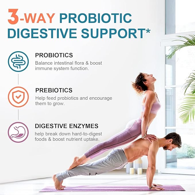 Probiotics 120 Billion CFUs 18 Strains 3 Prebiotics &amp Digestive Enzymes for Men WomenDigestive &amp Immune SupportShelf Stable Non-GMO 120 Capsules
