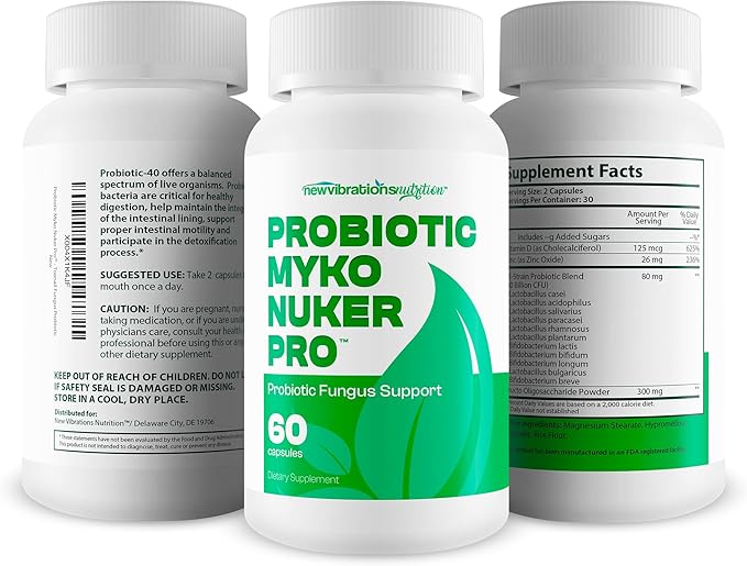 Probiotic Myko Nuker Pro - Our Best Fungus Fighting Probiotics - Natural Nail Fungal Treatment for Toenail Fungus Support - Clear Nails from The Inside Out with Probiotics Fungal Pills - Fungi Nail