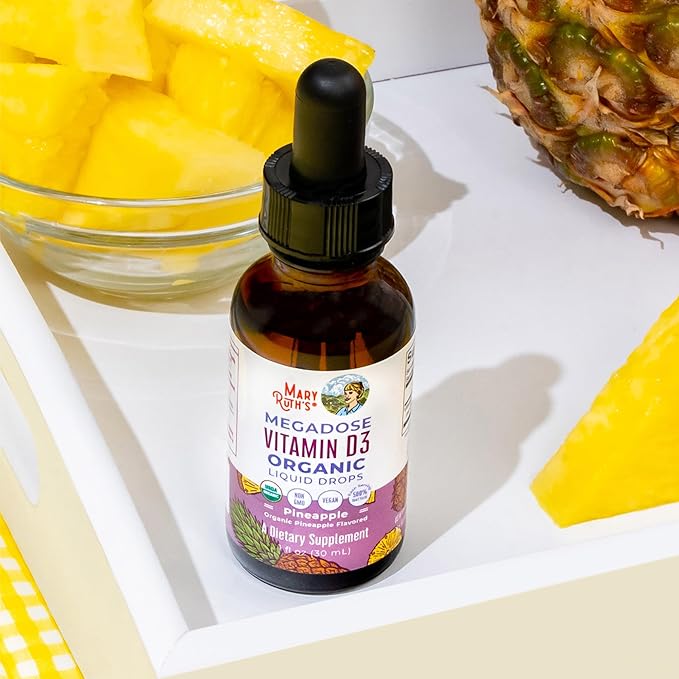 MaryRuth Organics Vitamin D3 Liquid Drops | Megadose 4000 IU | USDA Organic Liquid Vitamin D Spray for Adults &amp Kids | Immune Support &amp Bone Health | Vegan | Gluten Free | Non-GMO | 30 Serving