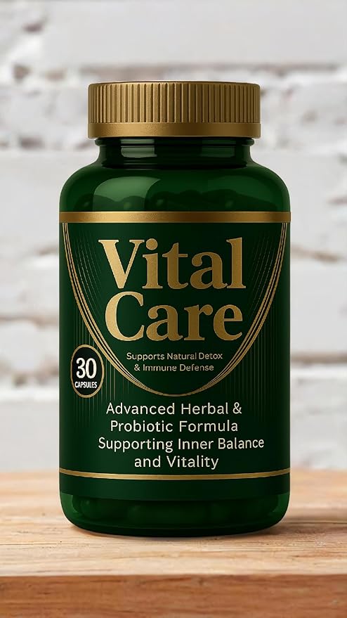 Vital-Care – Advanced Herbal &amp Probiotic Supplement | Supports Natural Detox Candida Albicans Cleanse Immune Defense &amp Inner Balance | 30 Capsules for Daily Wellness Energy &amp Body Purif