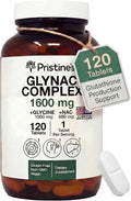 PRISTINE'S GlyNAC Complex Glutathione Production Supplement Tablets - 3rd Party Tested Anti Aging Sleep Quality &amp Cognitive Support Supplement - Glycine &amp NAC Gluten Free Non GMO USA Made