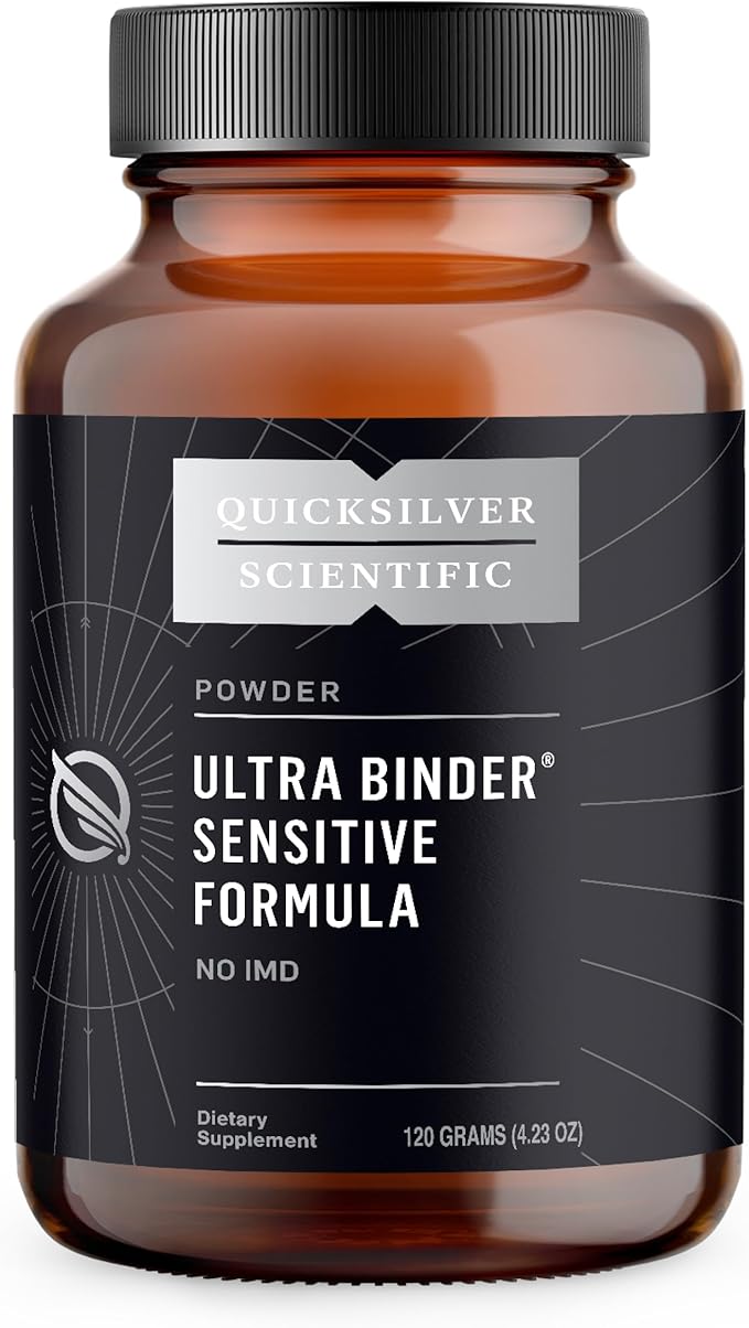 Quicksilver Scientific Ultra Binder Sensitive Formula - Gut Health Supplement with Activated Charcoal Bentonite Clay - Cleansing Support Powder (120g)