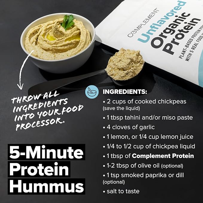 Complement Organic Protein Bundle | Unflavored &amp Vanilla Vegan Protein for Post-Workout Recovery Low Carb Sugar-Free and Plant-Based