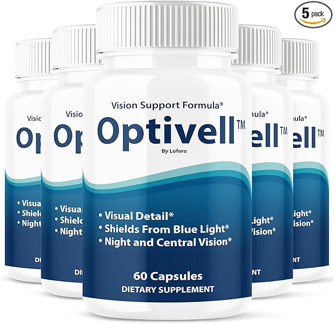 (5 Pack) Optivell Eye Capsules Optivel Pills Vitamins Eye Care Wellness Supplement Healthy Eyesight Retina Sharper Vision Support Formula Clear Eyes Ocular Comfort Health Visual Balance (300 ct)