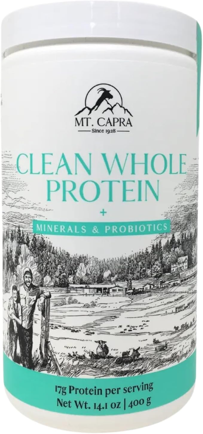 Mt. Capra Clean Whey Protein (Unsweetened) and Clean Whole Protein + Minerals &amp Probiotics