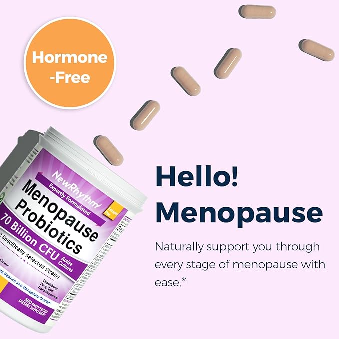 NewRhythm Women's Premium Bundle: Vaginal Health with P-5-P &amp Vitamin C + Menopause Relief with Botanicals 18 Strains 90 Capsules