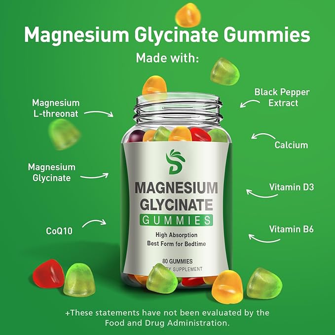 2 Packs Magnesium Glycinate Gummies