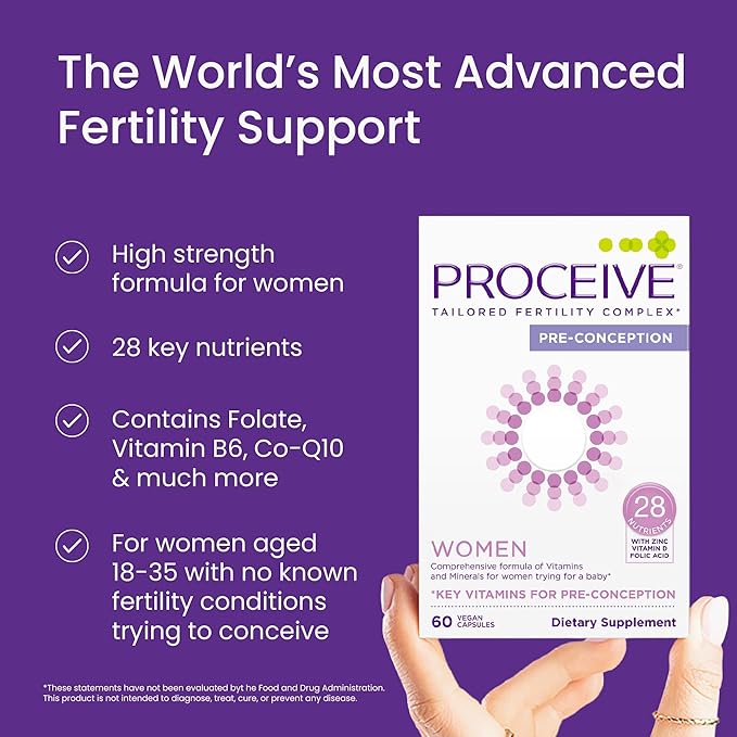 Proceive Tailored Fertility Supplements for Women Bundle - Womens Pre-Conception Vitamins &amp Minerals for Pre Pregnancy Support and Prenatal Omega 3 Fish Oil Supplement