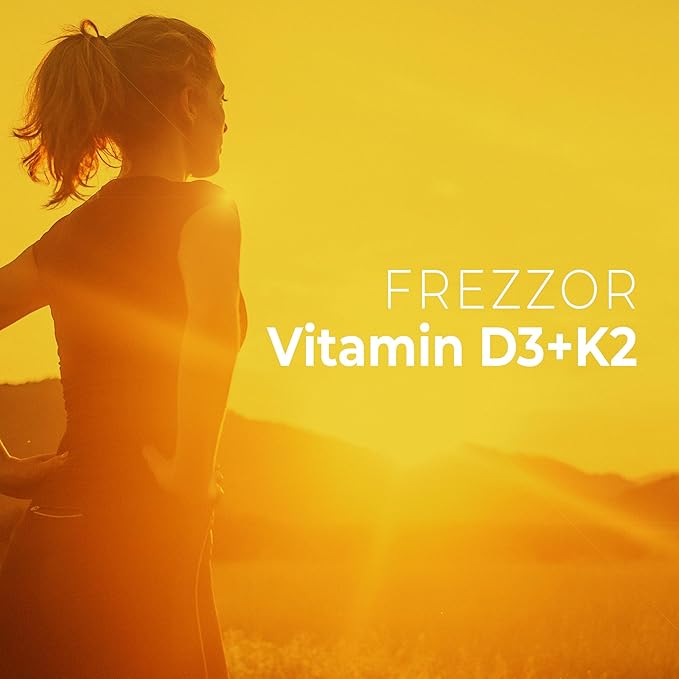 FREZZOR Vitamin D3 and K2 Caps High Potency D3 2000IU and K2 (MK7) 80mcg Unique VIT D3 from 100% New Zealand Sheep's Wool Lanolin180 Softgels 3 Month Supply