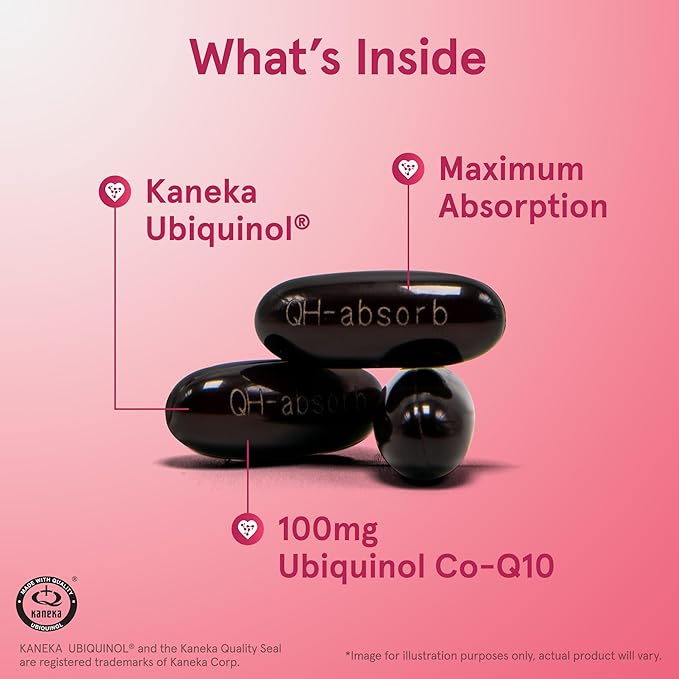 Jarrow Formulas QH-Absorb Ubiquinol 100mg - 60 Softgels - High Absorption &amp Active Antioxidant Form of Co-Q10 - Supports Mitochondrial Energy Production &amp Healthy Cardiovascular Function