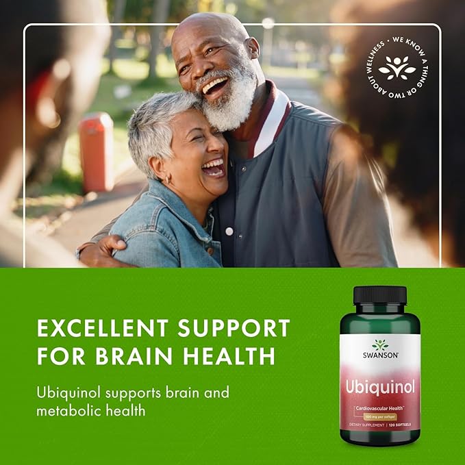 Swanson Ubiquinol - 100 mg - for Heart Health Brain Energy &amp Antioxidant Support - Aids ATP Production* - Non-GMO - 120 Softgels (4 Pack)