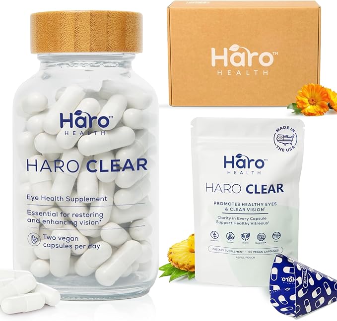 HARO Clear Starter Kit - 180pcs Lutein Eye Vitamins Supplement for Macular Health and Dry Eye Contains Lutein Zinc Vitamins C/E &amp Zeaxanthin to Support Eye Health