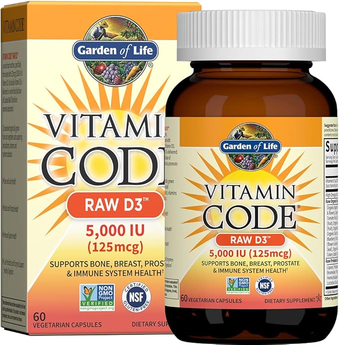 Garden of Life Vitamin D Vitamin Code Raw B12 Zinc &amp Vitamin C - Whole Food Supplements for Immune Support