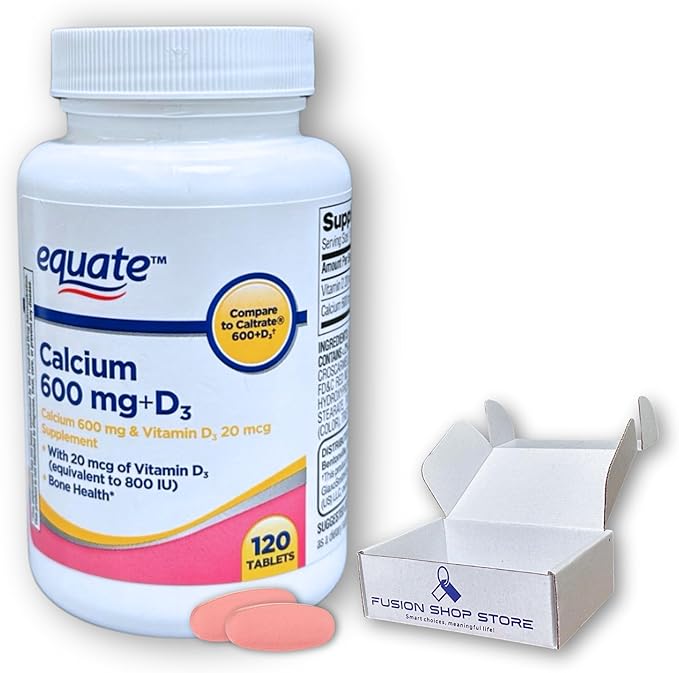 Calcium 600 mg with Vitamin D3- Tablets 120 Count (Pack of 1) Boxed by Fusion Shop Store