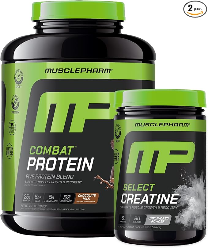 Muscle Pharm Combat 4lb Chocolate Protein and MusclePharm Pure Creatine Monohydrate