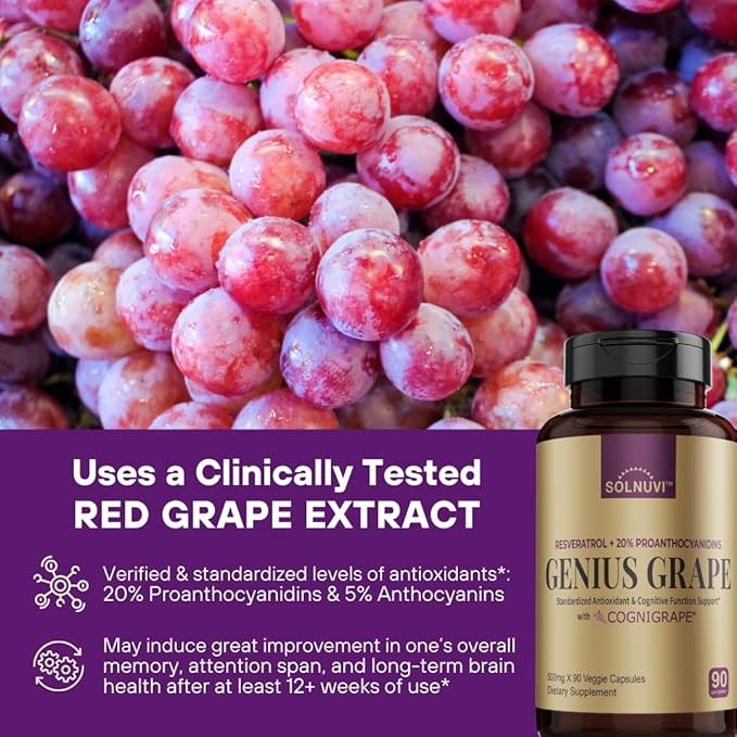 Cognitive Wellness Bundle - Resveratrol Complex &amp Shilajit Fulvic Acid Minerals - Sea Moss Ashwagandha Clinically Tested Cognigrape Red Grape Extract - Non-GMO Gluten-free Vegan Supplement