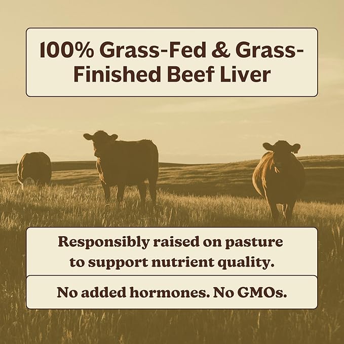 MK Supplements Grass Fed Beef Liver Supplement Supports Energy Production Detoxification Digestion Immunity and Full Body Wellness Non-GMO Freeze Dried 30 Servings (3000 mg Each)