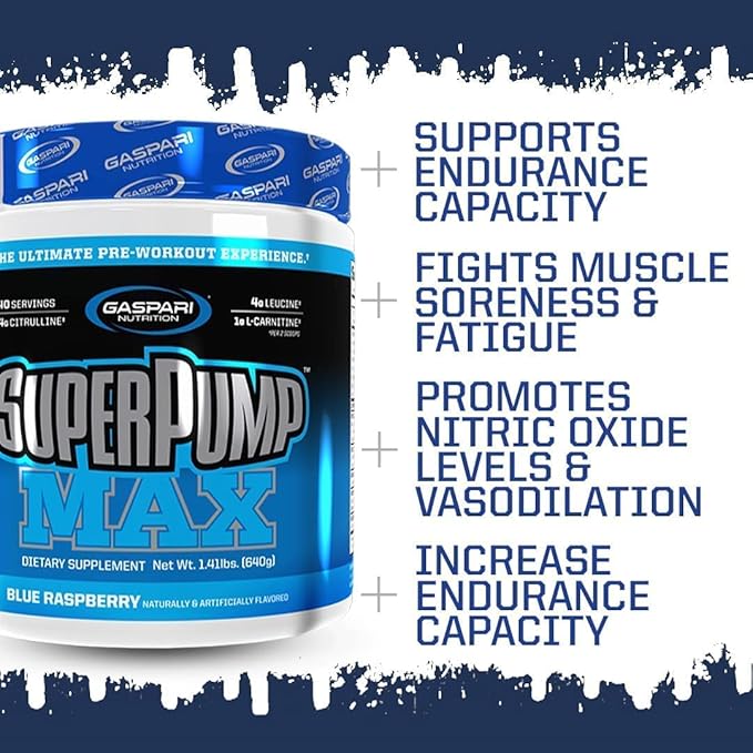 Gaspari Nutrition SuperPump Max Blue Raspberry Ice - 1.41 lbs
