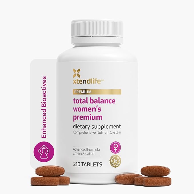 Xtendlife Total Balance Women's Premium Extra Strength Daily Multivitamin &amp Mineral - 90+ Nutrients for Complete Immune Heart Digestive and Cellular Health - 30 Day Supply
