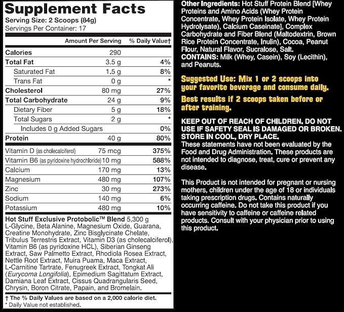 Hot Stuff Potentiating Protein 3.14 lb - Chocolate Peanut Butter.