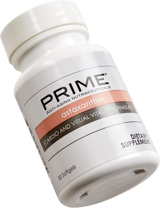 PRIME Astaxanthin Cardio and Visual Vitality Formula Anti-Aging Nutraceuticals Promotes Optimal Cardiovascular Health &amp Function Combats Free Radicals Market America (30 Soft Gels)