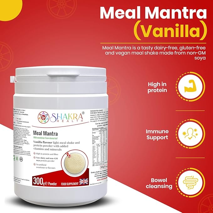 Meal Mantra Vanilla Vegan Isolate Protein Workout Powder Drink for Gym &amp Training. Build Muscle &amp Get Toned | Spiritually Aligned Supplements. Shakra Health