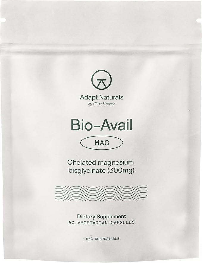 Adapt Naturals Magnesium Glycinate Supplement Bioavailable High Absorption Pure Magnesium Chelate Complex Supports Gut Health Sleep Relaxation Bone and Muscles - 30 Days Supply