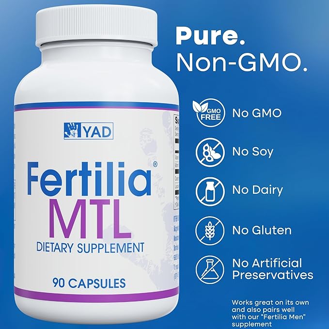 Fertilila MTL – Men’s Fertility Support Supplement | Male Pre-Conception Vitamins | Non-GMO Gluten-Free Dairy-Free | 90 Capsules - 3 Month Supply