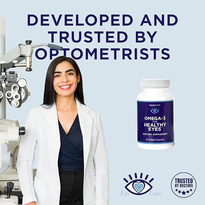 Triglyceride Omega 3 Fish Oil for Healthy Eyes – Supports Healthy Eyes with Optimal Ingredients - Easy to Swallow Burpless - EPA DHA &amp Omega 7 Fatty Acids - 90 Count