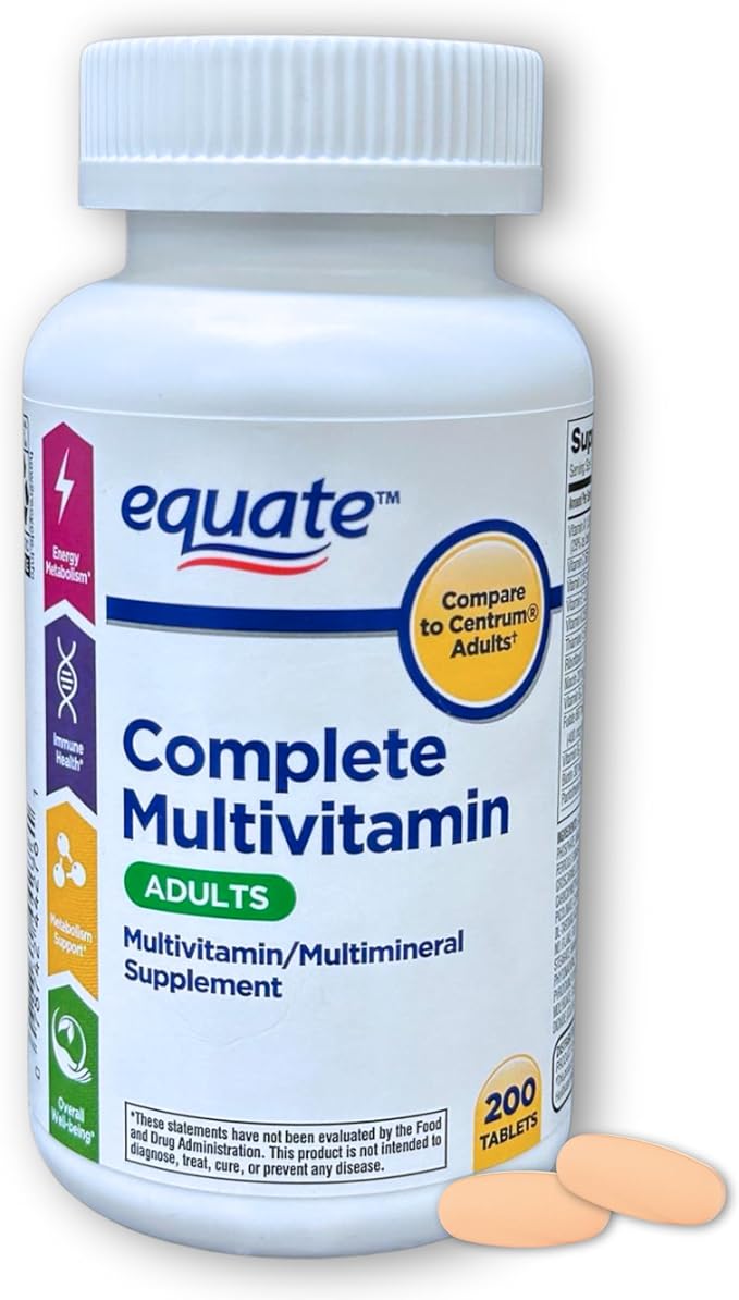 Multivitamin Multimineral Supplement Tablets for Adults- 200 Count (Pack of 1)