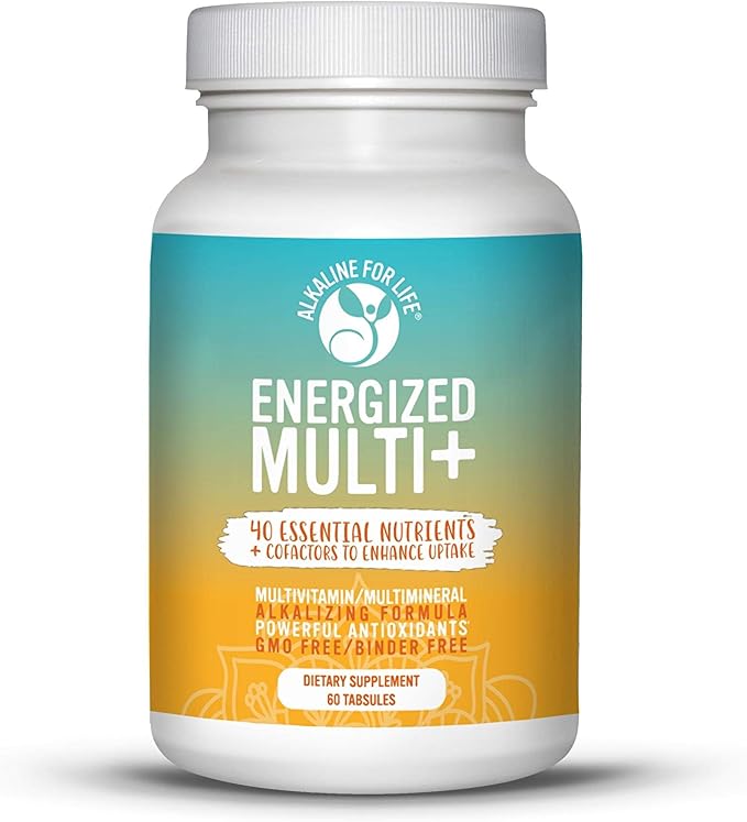 Energized Multi - Potent Multivitamin with 40 Fully Bioavailable Nutrients B Complex Vitamins Vitamin D Vitamin C Vitamin K Zinc Quercetin Calcium Magnesium in Alkalizing Forms - 180 tabs