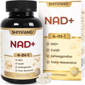 NAD+ Supplement with LipoNAD® 600mg Trans-Resveratrol 250mg Ashwagandha 200mg &amp CoQ10 50mg High Bioavailability Cellular Health &amp Anti-Aging Support for Men &amp Women