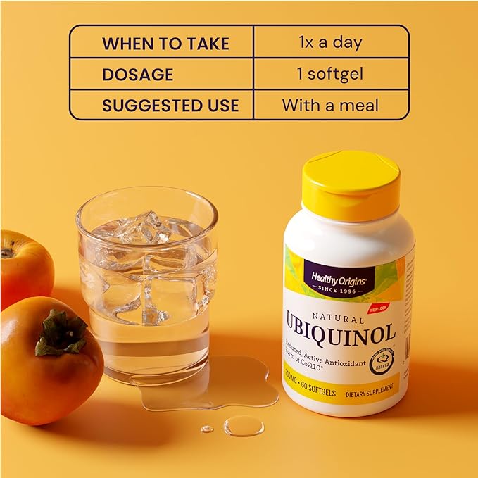 Healthy Origins Ubiquinol (Active Form of CoQ10) 200 mg - Kaneka Ubiquinol Supplements for Heart Health &amp Antioxidant Support - Gluten-Free &amp Non-GMO Supplement - 150 Softgels