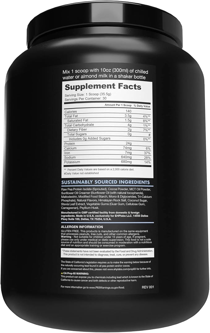 BLESSED Vegan Protein Powder - Plant Based Protein Powder Meal Replacement Protein Shake 23g of Pea Protein Powder Dairy Free Gluten Free Soy Free No Sugar Added 30 Servings (Cookies &amp Cream