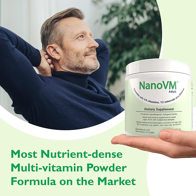 Adult Allergen-Free Vitamin Supplements Women and Mens Multivitamins with 13 Vitamins &amp 13 Minerals Unflavored Multivitamin Powder Low-Carb Adult Multivitamins 275g - Solace Nutrition
