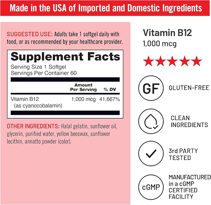 NatureWise (Pack of 2 Vegan Vitamin D3 5000IU + K2 - Organic Coconut MCT Oil - 30 Softgels[30-Day Supply] + [1] Vitamin B12 1000 mcg - Gluten-Free Non-GMO - 60 Softgels[60-Day Supply]