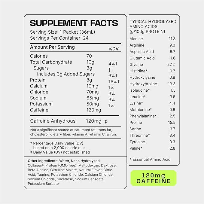 Frog Fuel Power Energized Protein Shot 15g Protein Nano-Hydrolyzed Grass Fed Collagen 120mg Caffeine Fat &amp Sugar Free 22 Amino Acids 0 Carbs Berry 1 oz Packets 24 Pack
