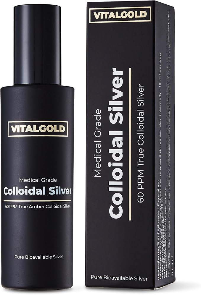 True Colloidal Silver 60 PPM - Free from Ionic Silver - 100ml Glass Bottle with Atomiser Spray Cap