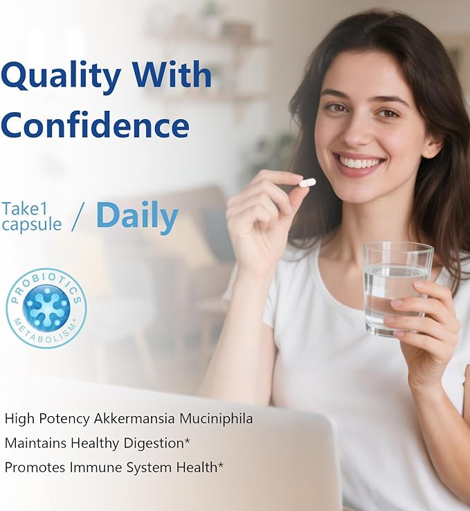 Akkermansia muciniphila Probiotic Supplement 1000 mg - 60 Vegetarian Capsules