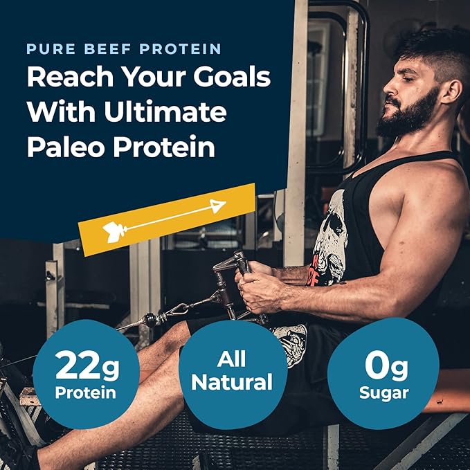 Ultimate Paleo Protein Powder | Premium Grass Fed Beef Protein with Collagen Peptides | Paleo Friendly Gluten Free Keto Friendly No Artificial Sweeteners or Preservatives - Vanilla 15 Servings