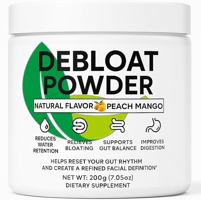 Debloat Powder for Supports Digestive Comfort &amp Bloating Relief Digestive Enzymes for Women &amp Men Rich in Vitamin C Dandelion Root Horsetail Extract Non GMO Peach Mango 200G / 7.05OZ