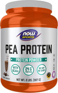 NOW Foods Sports Nutrition Pea Protein 24 g Easily Digested Creamy Chocolate Powder 2-Pound